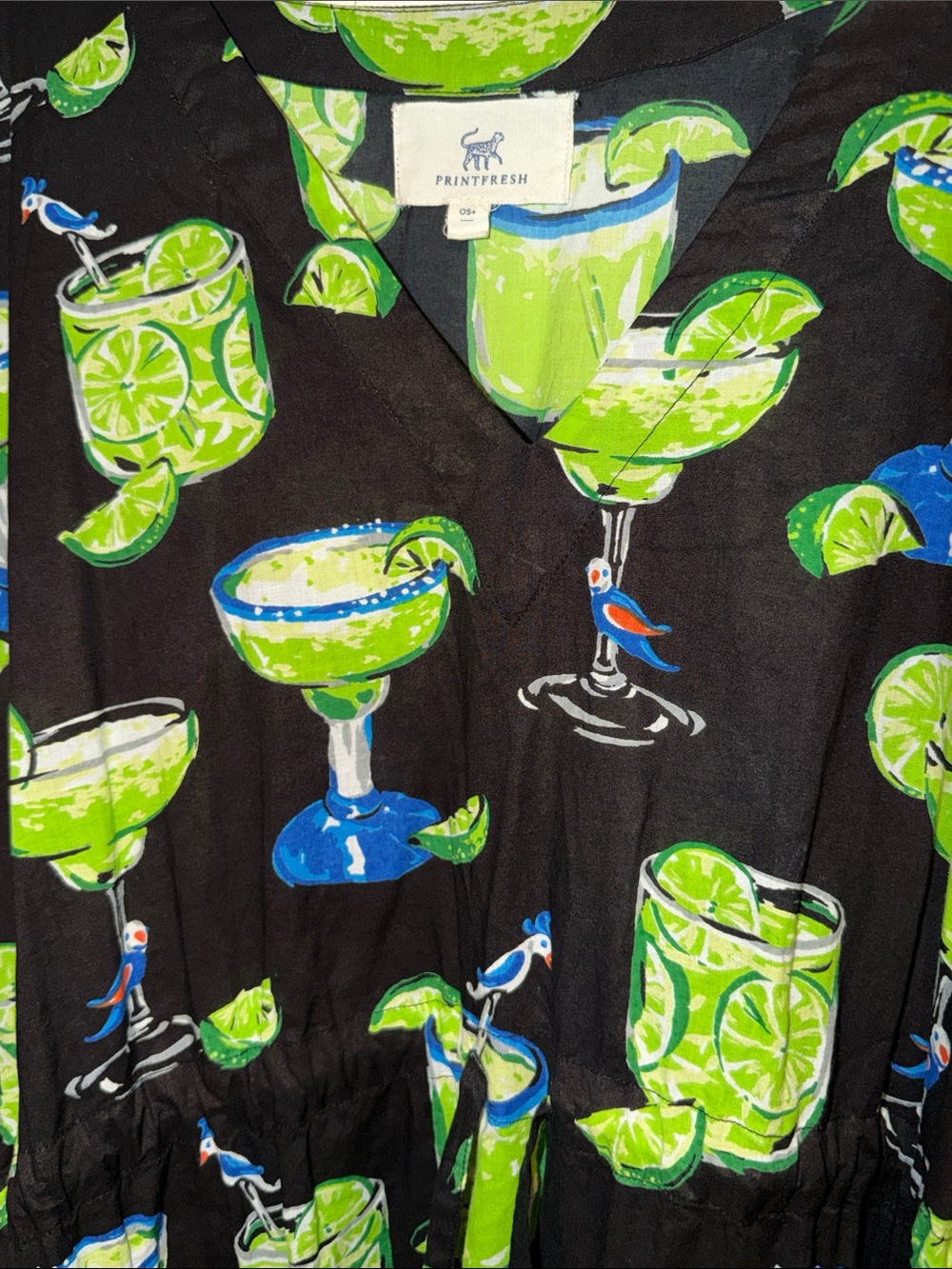 Print Fresh Kimono/Caftan with wide sleeves ,margarita tropical print OSFA - Picture 8 of 14